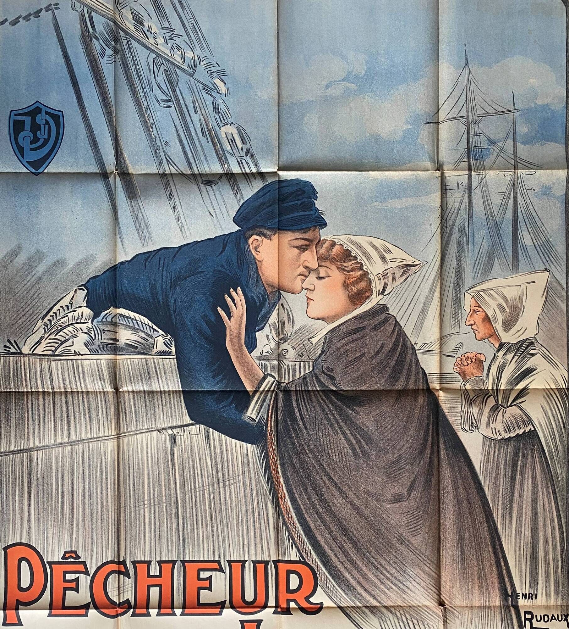 Affiche cinéma originale "Pecheur d'Islande" Jacques de Baroncelli 120x160cm 1924