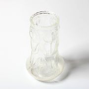Vintage Pressed Glass Vase / Mid-Century Floral Pattern / Glass Union 1960s