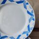 6 flat art deco earthenware plates
