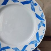 6 assiettes plates art déco en faïence