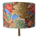 Jouy fabric lampshade, peacock, flowers, gold.