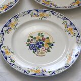 Set of 6 Boch dinner plates, Fructidor service, vintage