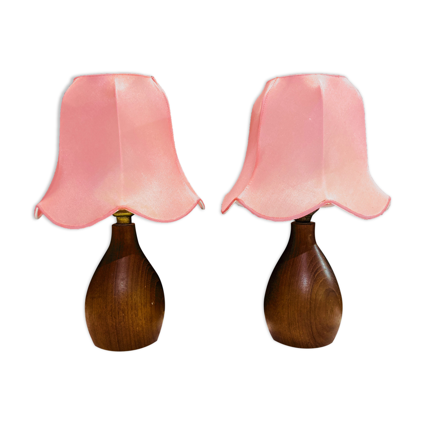 2 bedside lamps pink spirit 40s-50s