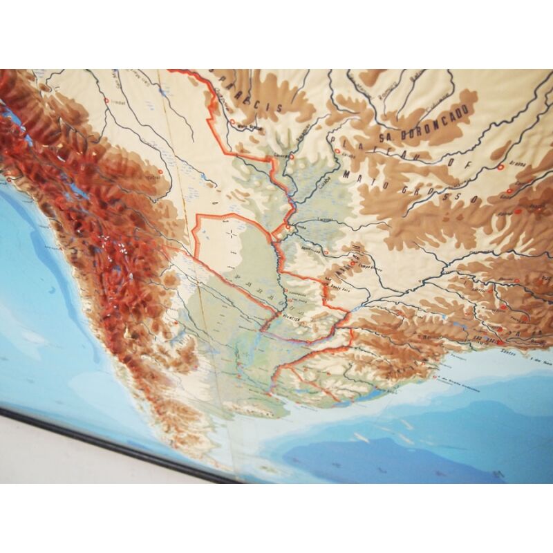 Relief of South America map