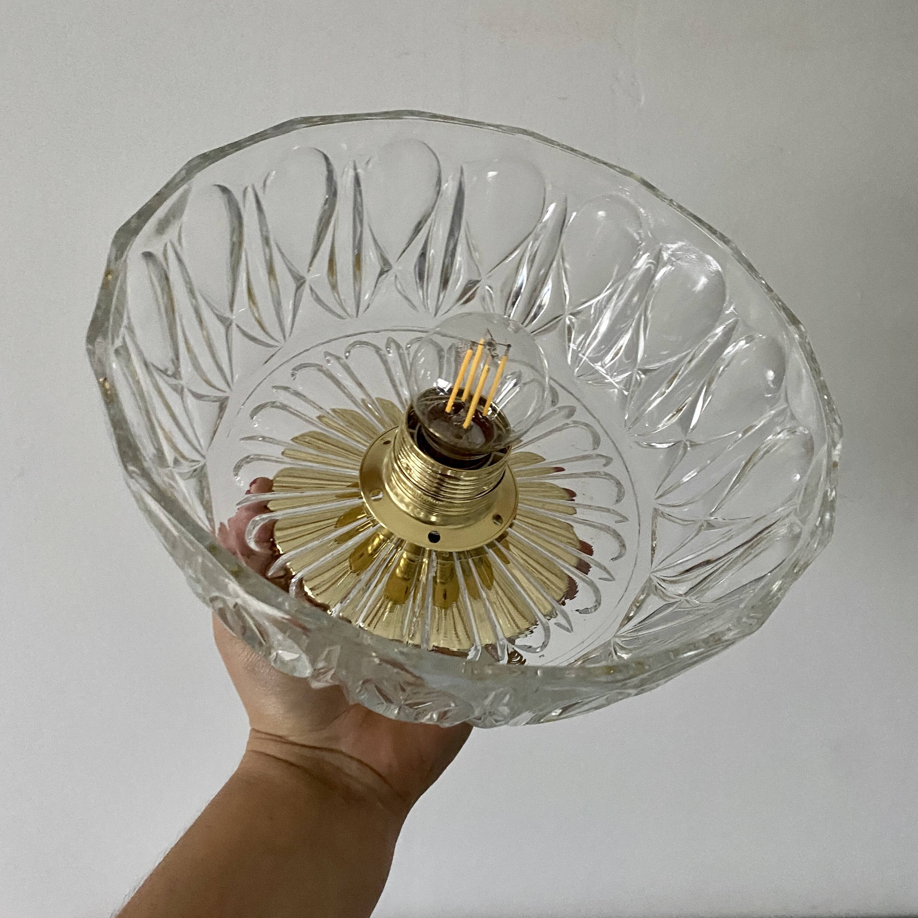 Vintage molded glass lampshade - tableware collection -