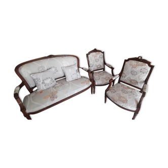 Set louis XVI marquise and 2 armchairs