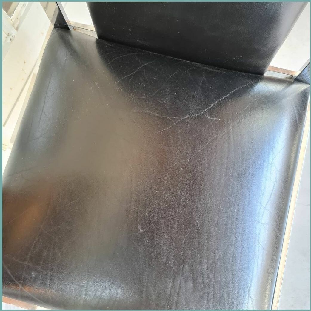 6 leather and chrome chairs