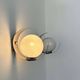 Pair of vintage opaline and chrome wall lights, France 1970