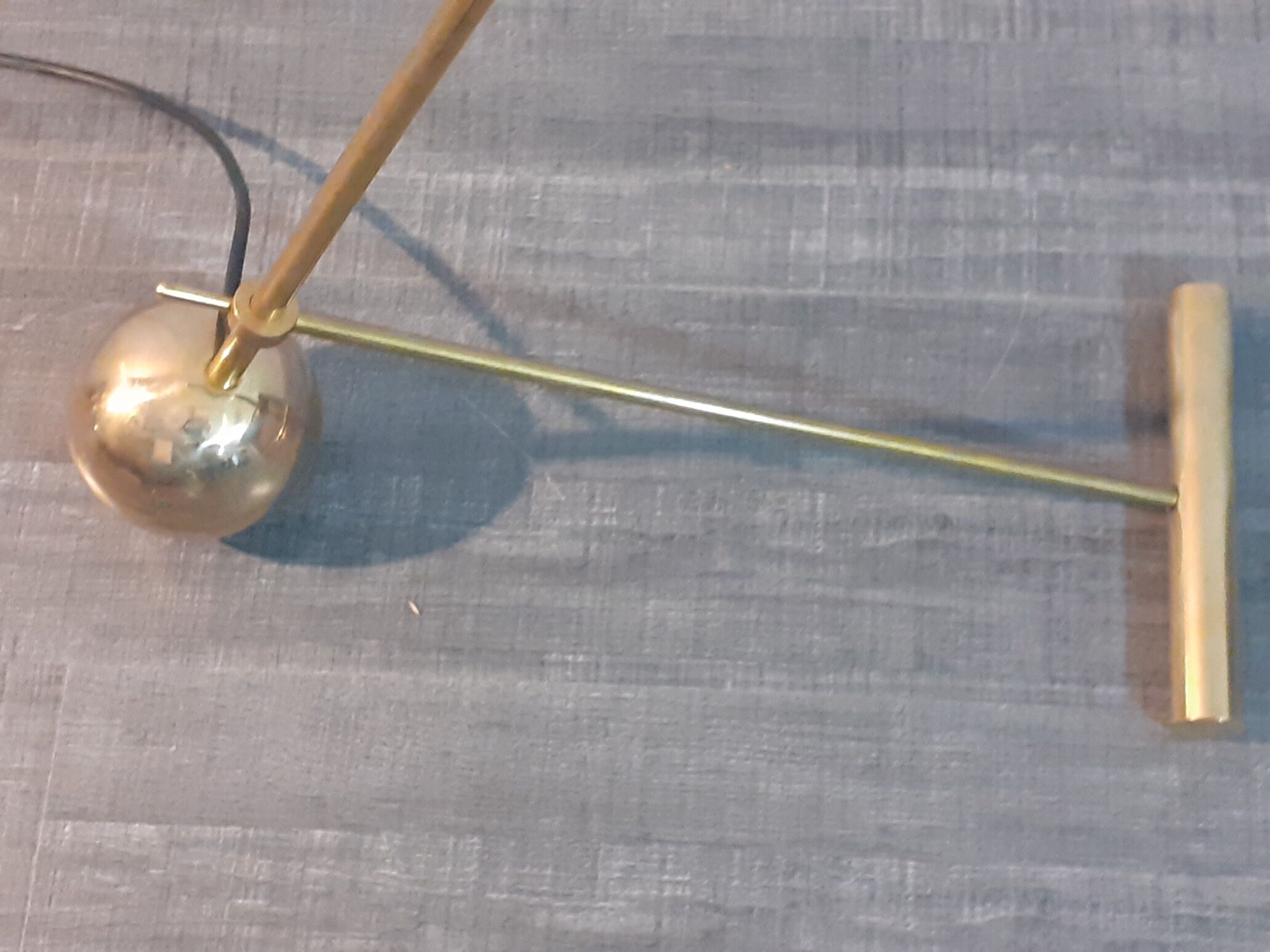 Italian Lamppost in Ball, Brass Spot diabolo double focus, Style 1950s