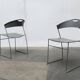 Set of stackable chairs model Juliette in postmodern Italian metal by Hannes Wettstein for Cerruti Baleri, 1980s.