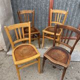 4 vintage mismatched coffee bistro chairs
