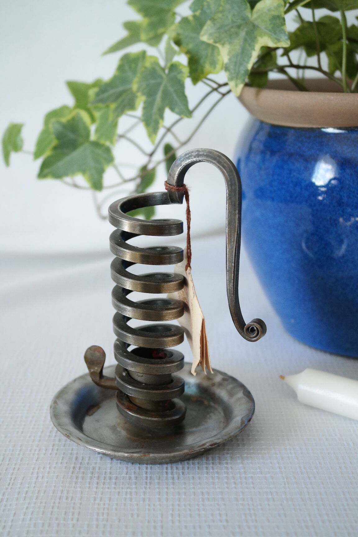 Candlestick cellar rat spiral iron artisanal Bouillot vintage