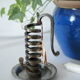 Candlestick cellar rat spiral iron artisanal Bouillot vintage