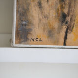 Painting by Nicole Clarence "Profile of a woman" oil on paper mounted on canvas