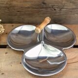 Vintage dish in stainless steel bamboo handle