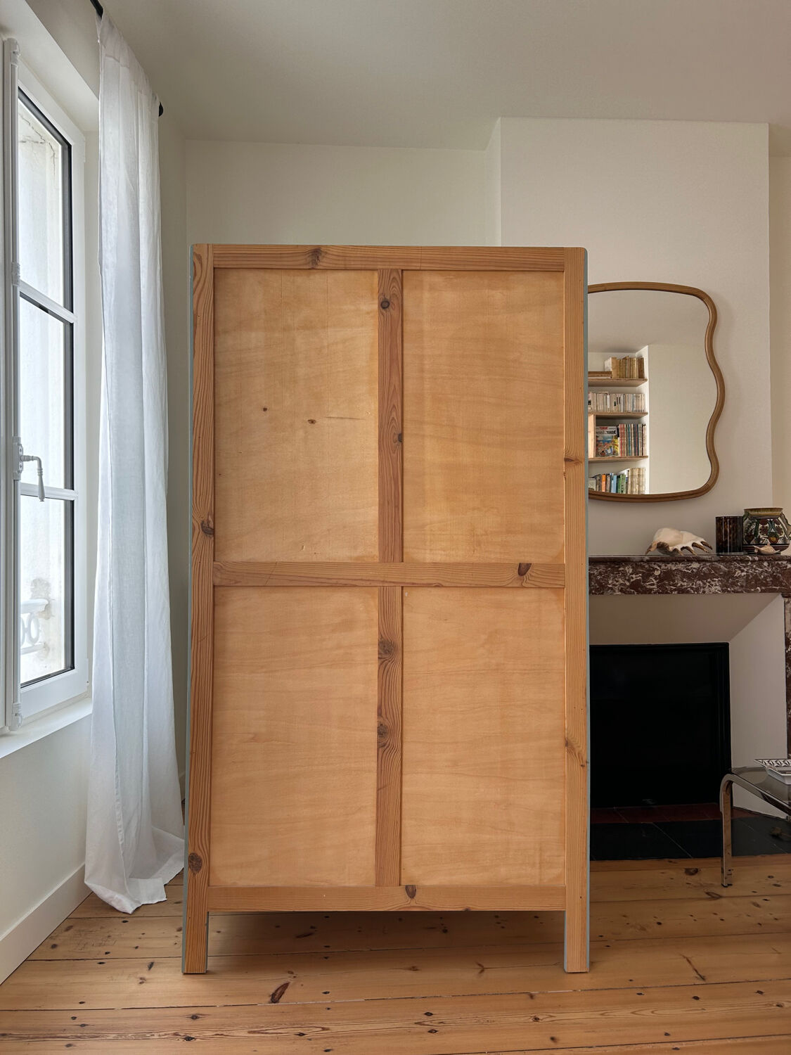 Parisian wardrobe in painted wood