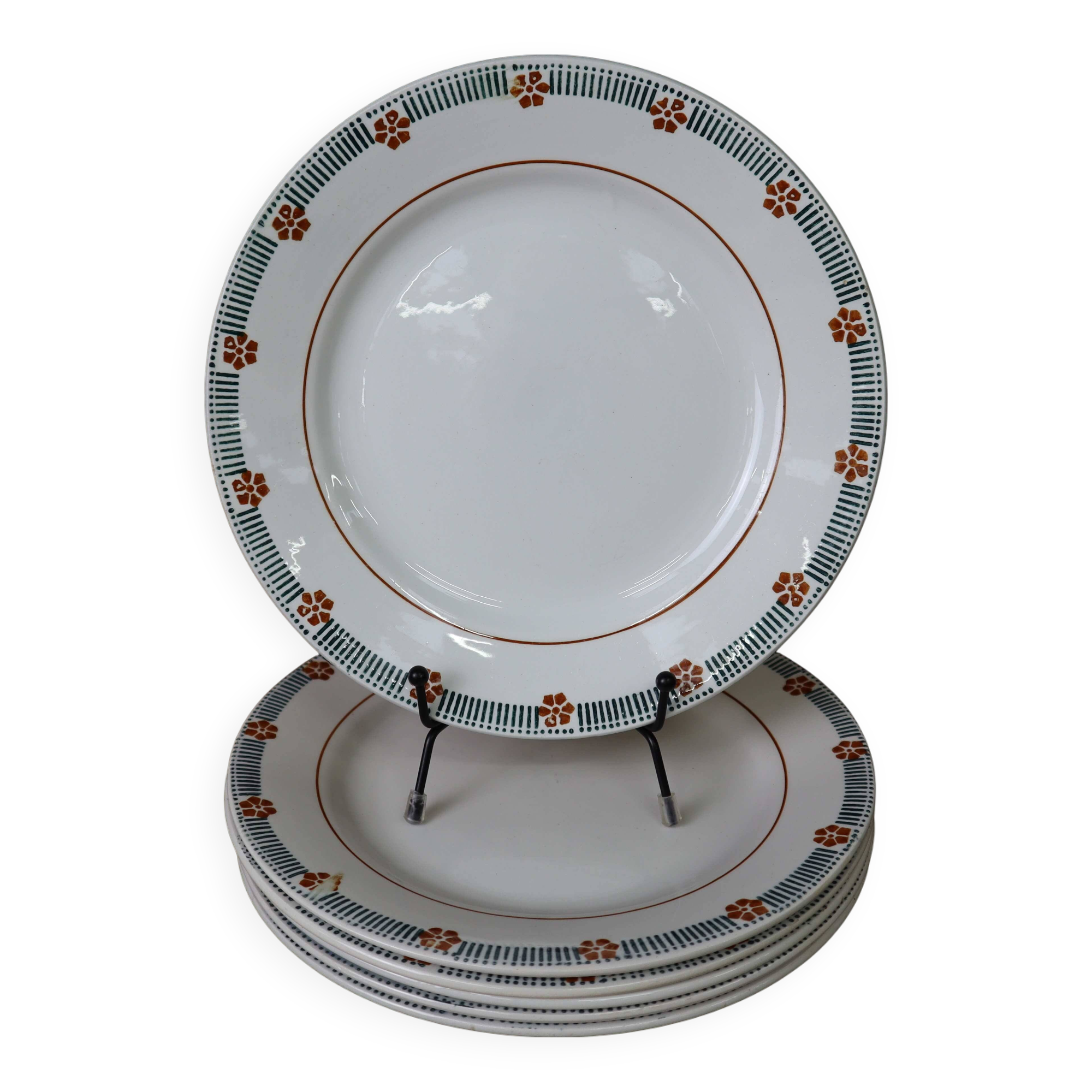 Set of 6 St Amand Céranor flat plates Parame model
