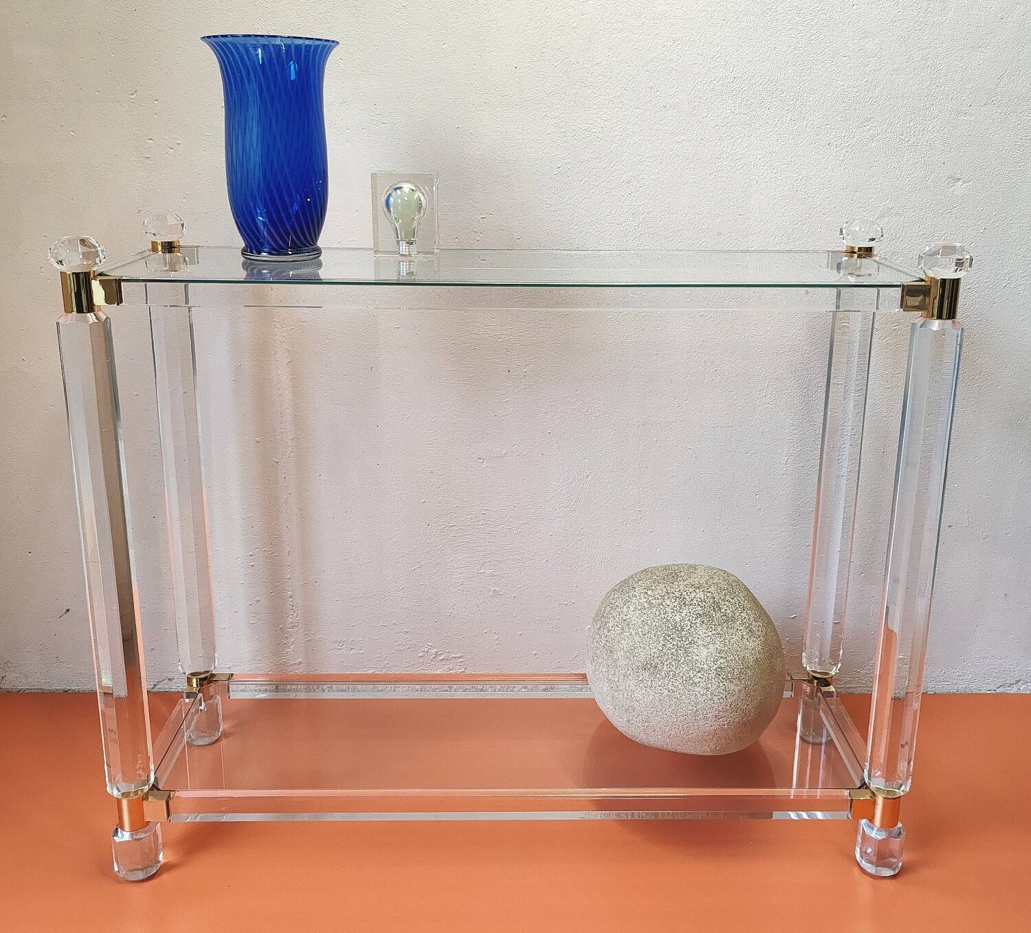 Console year 70 altuglas Romeo Rega Hollywood Regency