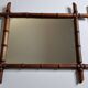 Turned wooden mirror in imitation of bamboo, mid-century, 50 cm x 60 cm