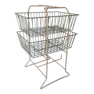 vintage metal-coated vegetable basket drawer