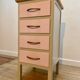 Beige and pale pink revamped 4-drawer bedside table