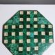 Octagonal solitaire in malachite and bakelite vintage 50s-60s