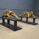 Brass and marble jaguar coffee table, 1970s