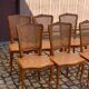 6 Louis XV style caned chairs in solid wood