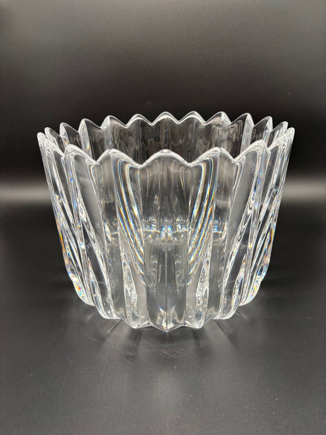 Large Orrefors Crystal fruit bowl / salad bowl, Sweden, 1970