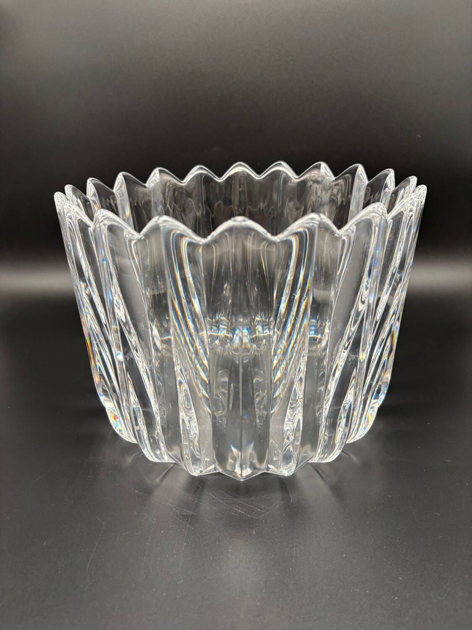Large Orrefors Crystal fruit bowl / salad bowl, Sweden, 1970