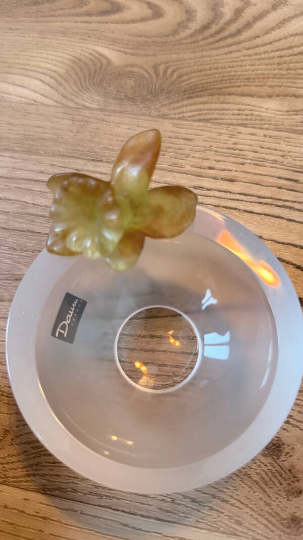 Coupe Daum France en cristal sculpté – Décor floral en pâte de cristal