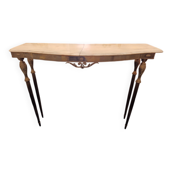 Console Mid-Century en Marbre et Laiton par Pier Luigi Colli – Italie,