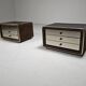 Paire de tables de nuit en laiton et daim de RUF International, 1970