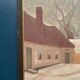 Original Swedish Oil on Canvas “House” by Unknown Artist Vintage & Framed