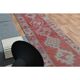 1970s Vintage Turkish Oushak Handmade Wool Cotton Pink Runner Rug 82x304