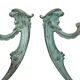French Art Nouveau Style Flower Pots Garden Vases Verdigris