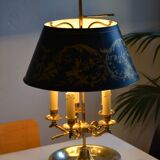 Large hot water bottle lamp with 5 bronze lights, empire style
