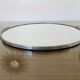 Plateau miroir rond, en métal chromé, art déco, années 30-40