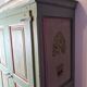 19th century painted wooden bedroom wardrobe
