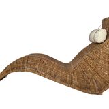 Karlskrona Rattan Wicker Chaise Lounge by Karl Malmvall for Ikea