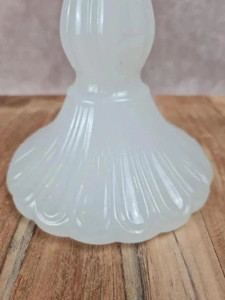 Vintage white opaline candlestick