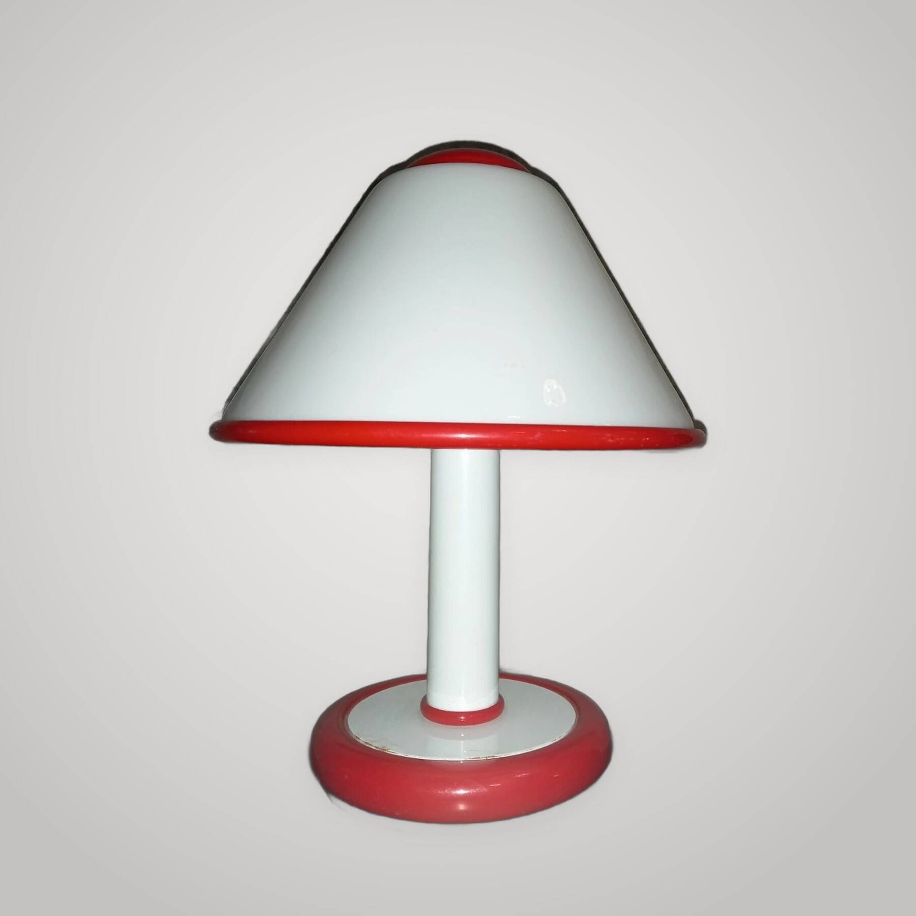 Beautiful Vintage Murano White Mushroom Table Lamp