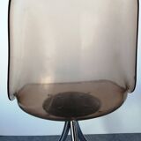 Pair of designer altuglas chairs, chrome base, vintage 1970