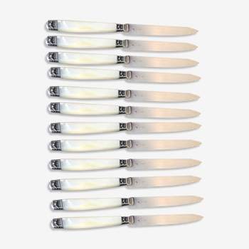 12 fruit knives, mother-of-pearl handle