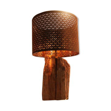 Lampe sur poutre en chêne ancienne