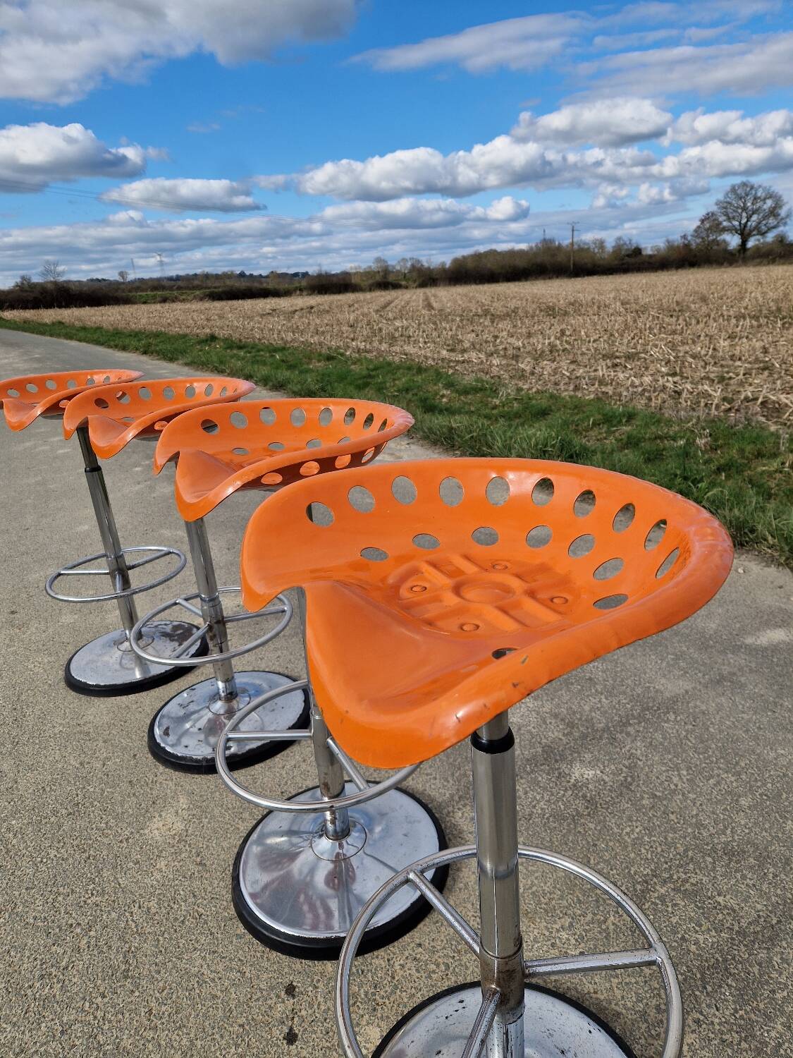 Set of 4 bar stools by Etienne Fermigier for MIRIMA