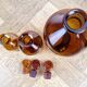 3 amber glass apothecary bottles - pharmacy bottles