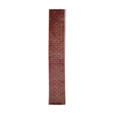 Long Red Wool Vintage Persian Runner Rug Handwoven Oriental Carpet- 80x475cm