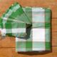 Nappe vintage à carreaux verts et blancs