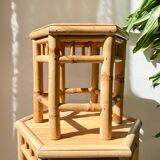 3 Vintage Bamboo Hexagonal Nesting Coffee Tables, 1970s